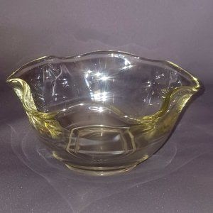 Vintage Clear Glass Ruffle Top Candy/Nut Bowl